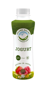 Sadni tekoči jogurt malina in jagoda