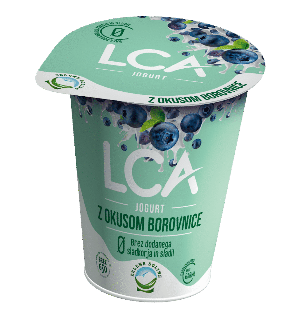 LCA 0 jogurt z okusom borovnice