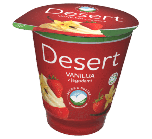 desert vanilija z jagodami zelene doline