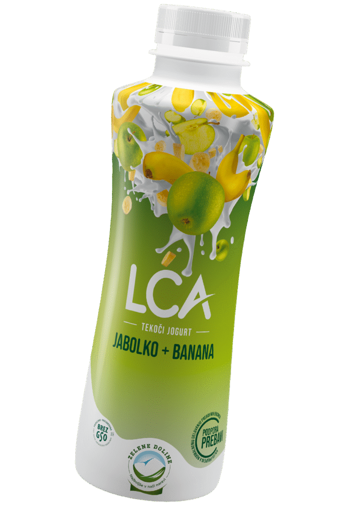 LCA tekoči jogurt jabolko in banana