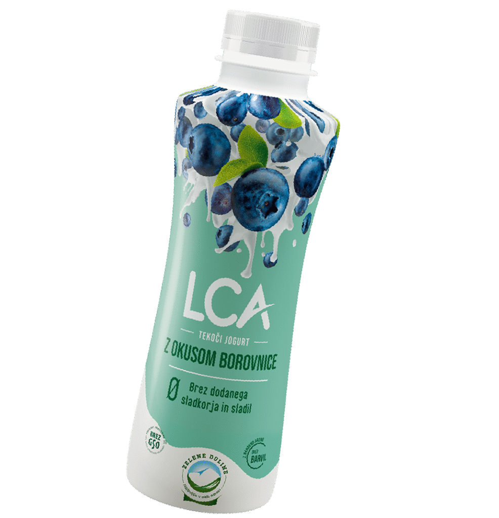 LCA 0 tekoči jogurt z okusom borovnice
