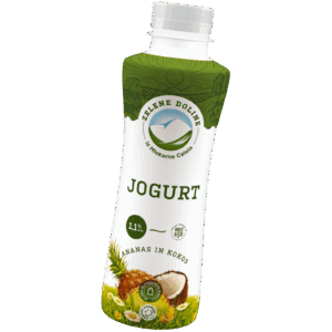 Sadni tekoči jogurt ananas in kokos